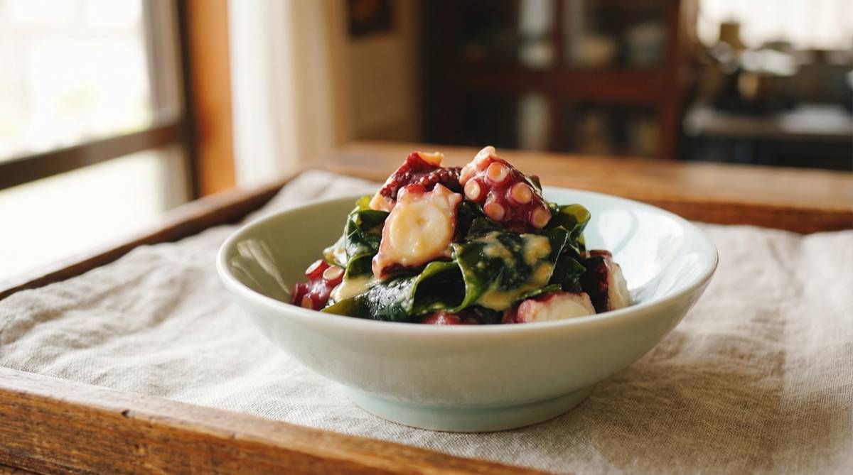 タコとワカメの酢味噌和え